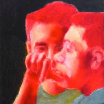 Painting with two people Andy Newman painting of two people