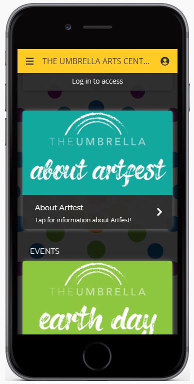 Screen Image of The Umbrella Artfest App