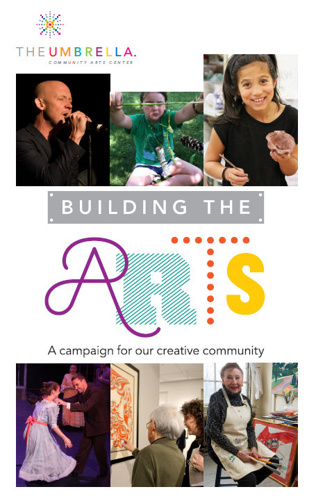 Cover of The Umbrella's Building the Arts Campaign Brochure for 2018