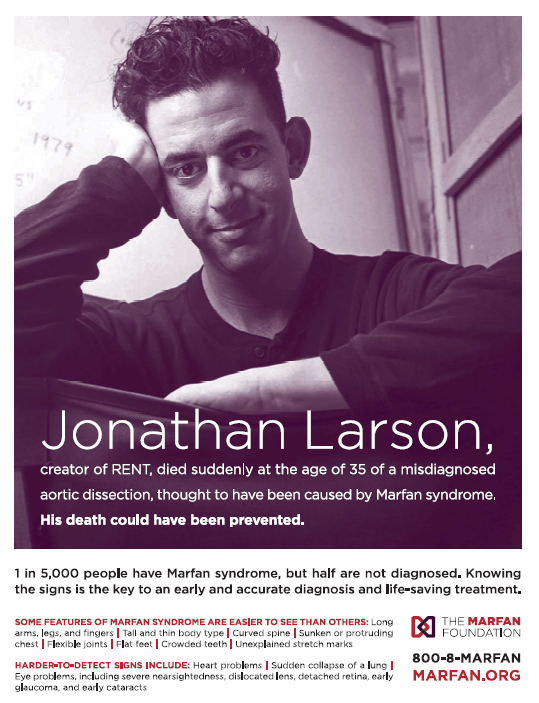 Jonathan Larson Marfan Foundation PSA 