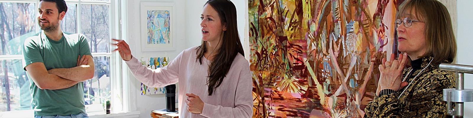 Elizabeth King artist talking about paintings
