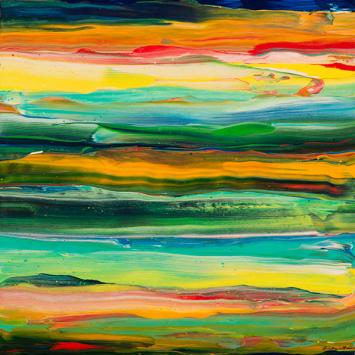 Linda Grom Painting 12 x 12 Multicolor painting stripes