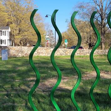 Green Medium Sculpture for Art Walk 2021 by Leah Medin 