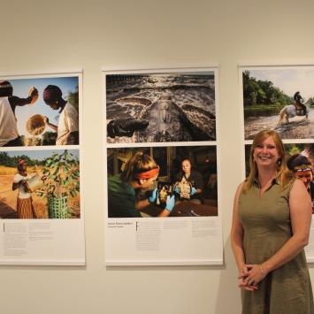 Photographer Lauren Owens Lambert at Opening reception for the Sustainable Solutions exhibition