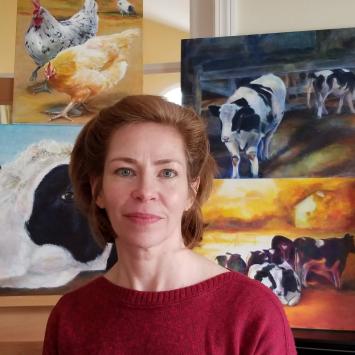 Mary’s Umbrella painting instructor, Joy Buell, wrote, "… Mary is a star!...she is consistent and a hard worker!...she is working on a wonderful series of farm paintings and another of trees!"