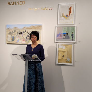 Maryam Safajoo at Banned Opening photographed by Stewart Ikeda