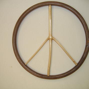 Wooden peace sign