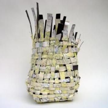 Woven paper basket