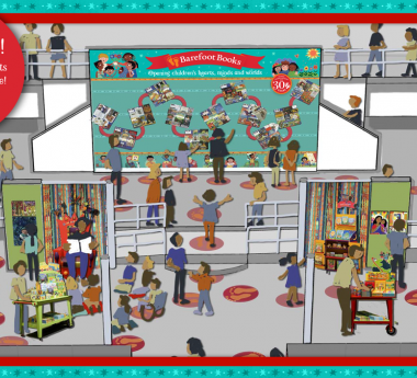 Artist's rendering of the Barefoot Books exhibition at The Umbrella